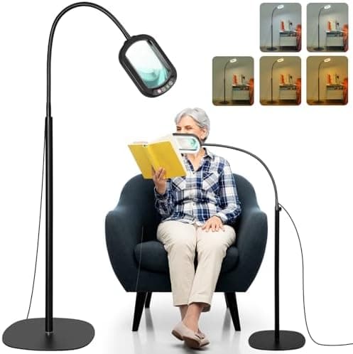 Rechteckige Lupe mit Licht und Standfuß 10x