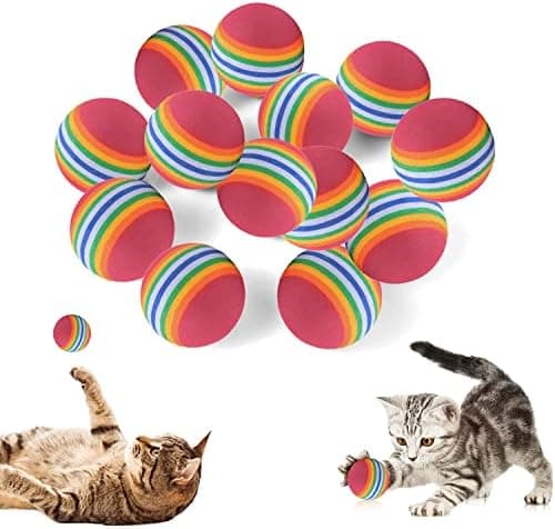 Regenbogen Katzenbälle 24er-Set Interaktiv