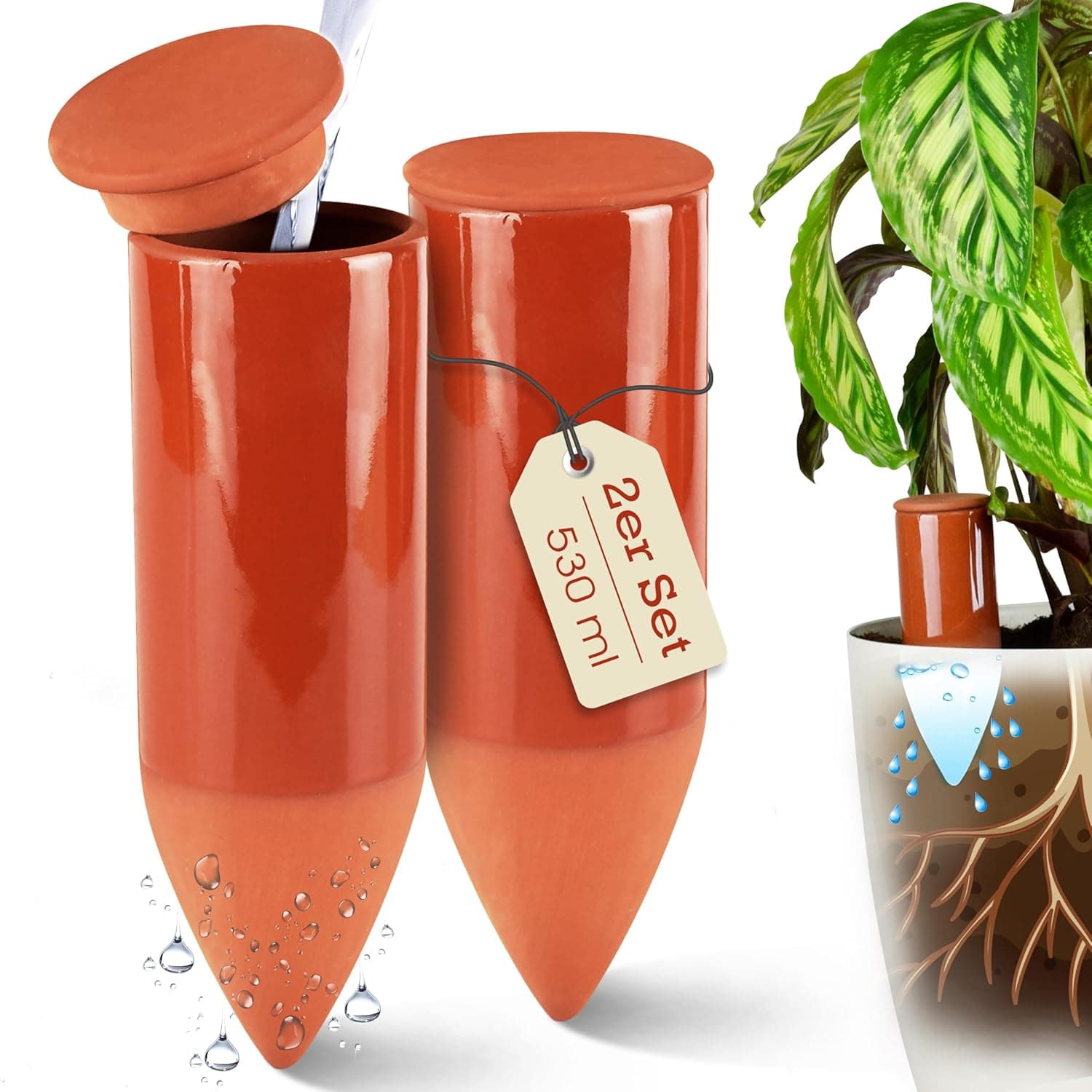 LIVONDO Terracotta Pflanzenbewässerung