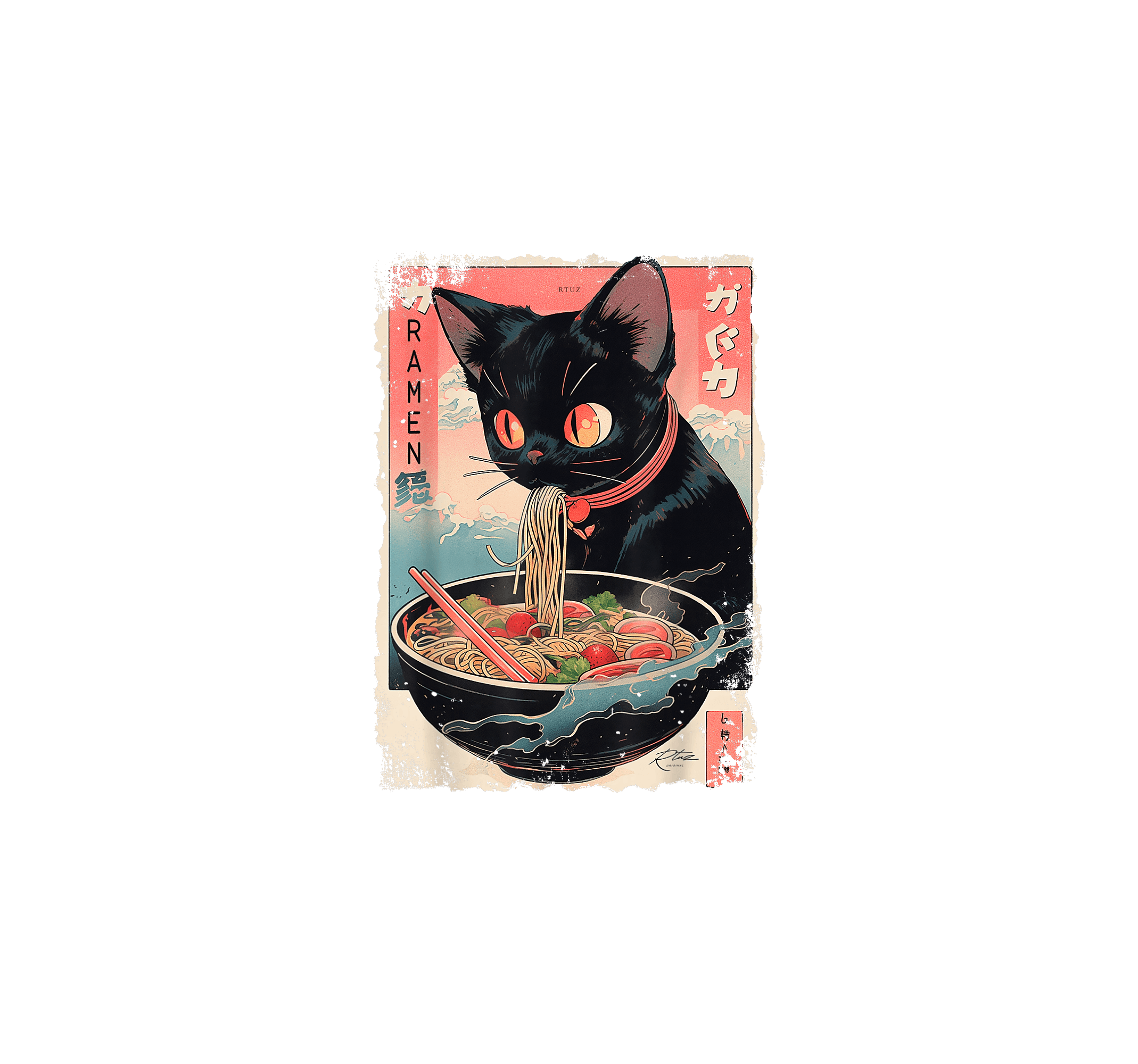 Ramen Katze Japan Y2K Kawaii T-Shirt