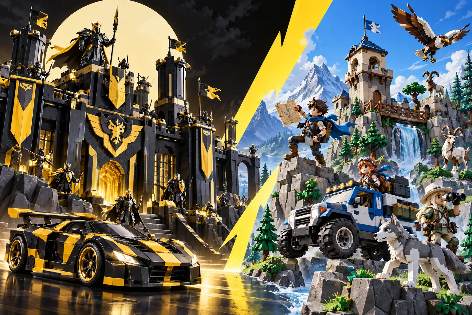 Cover-Grafik zum Guide „LEGO vs. Playmobil: 10 Top-Set-Duelle zwischen Bauen und Spielen“