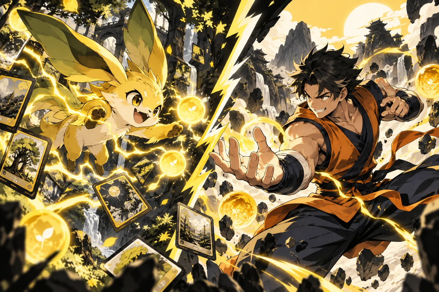 Cover-Grafik zum Guide „Pokémon vs. Dragon Ball: 10 Duelle zwischen Sammeltrieb und Krawall“